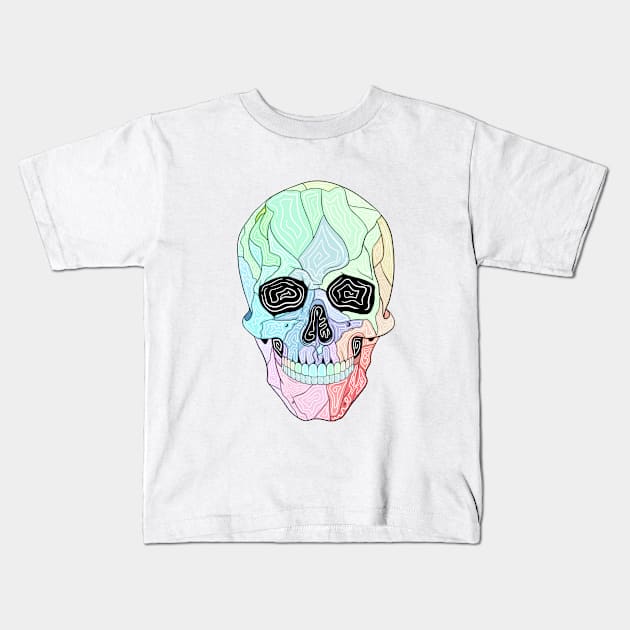 Pastel Skull by Skye Rain Art Kids T-Shirt by Skye Rain Art